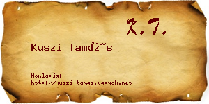 Kuszi Tamás névjegykártya